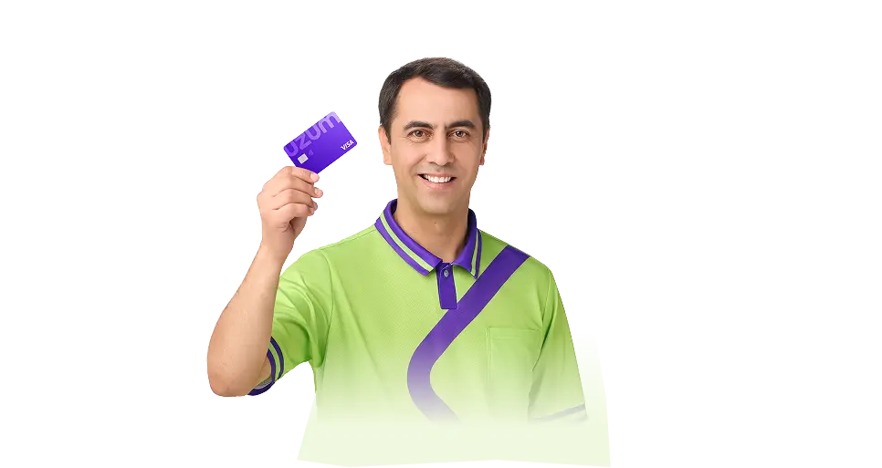 A man with a card